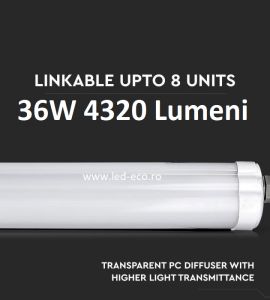 Proiector led 10W solar: Lampa led impermeabil 1200mm 36W