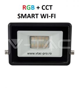 Intrerupator Wifi cu touch alb: Proiector led RGB+CCT 10W