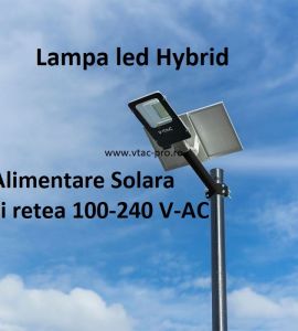 Plafoniera led 24W neagra cu senzor IP44: Lampa stradala hybrid cu led